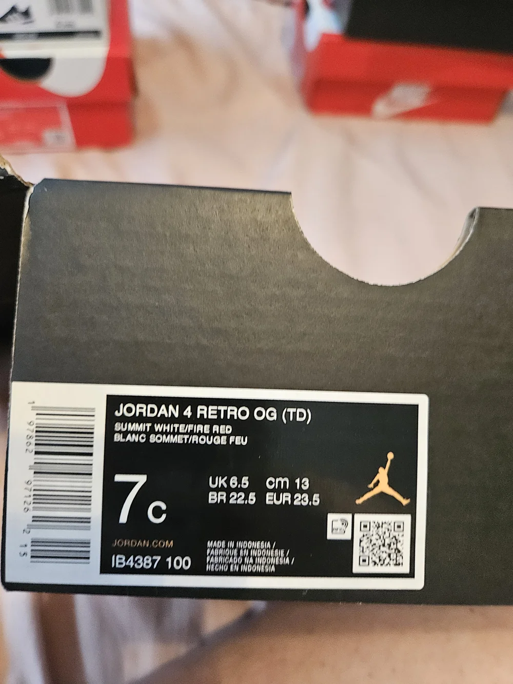 TODDLER 7C JORDAN 4 RETRO OG